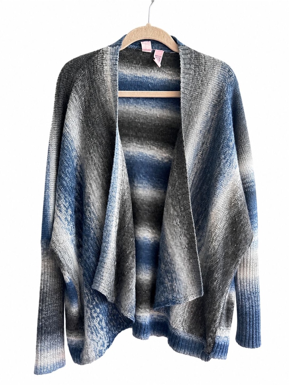 love on a hanger Open-Front Gradient Blue & Gray Knit Cardigan